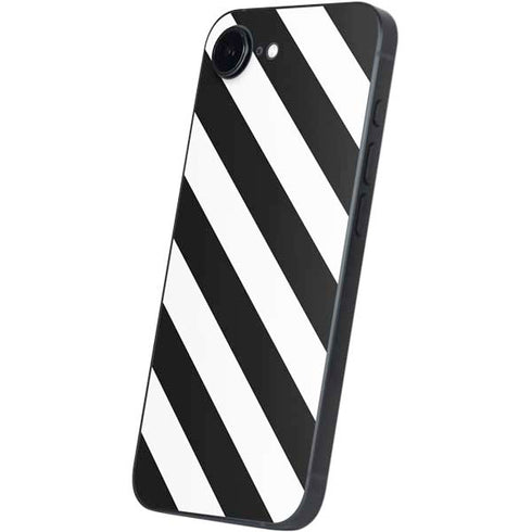 Black and White Geometric Stripes iPhone 16e Skin